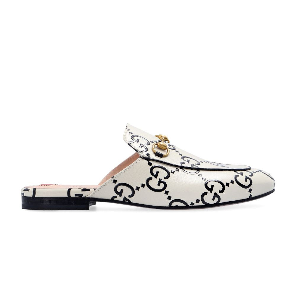 Mule Princetown Gucci preto e branco TAM 36 br – Peguei Bode