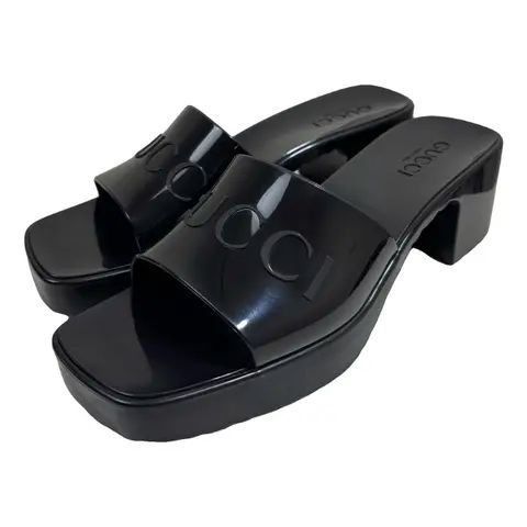 Sandália Gucci Preta de Borracha tam 35br