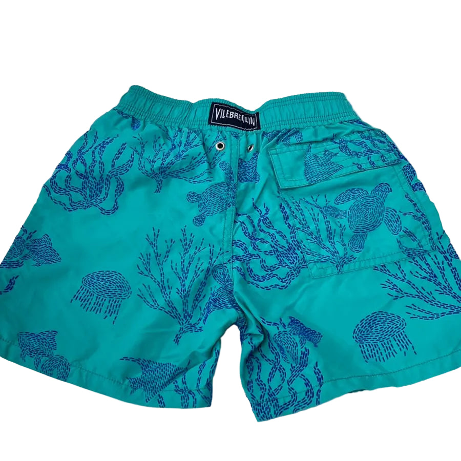Bermuda Vilebrequin Verde Agua e azul Infantil Tam 10 Anos Br