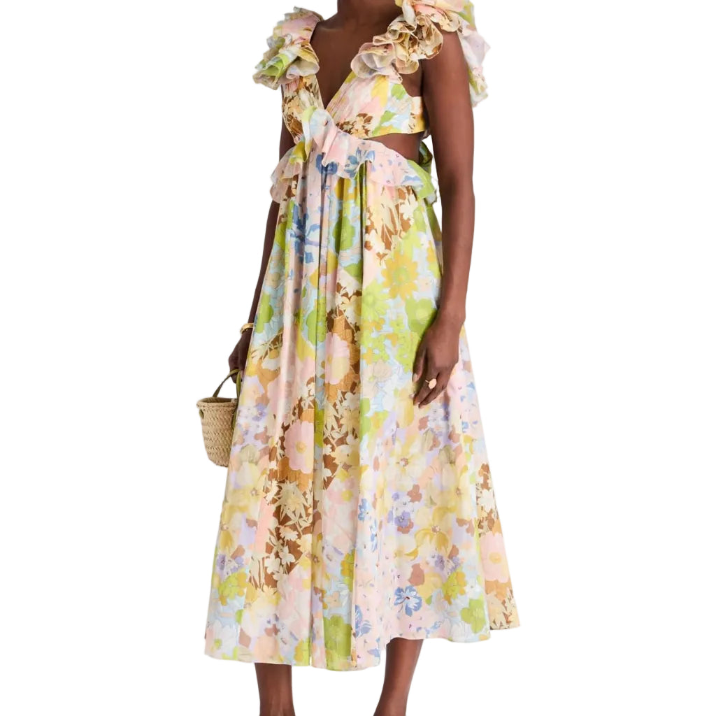 Vestido Zimmermann Florido Tam. P br