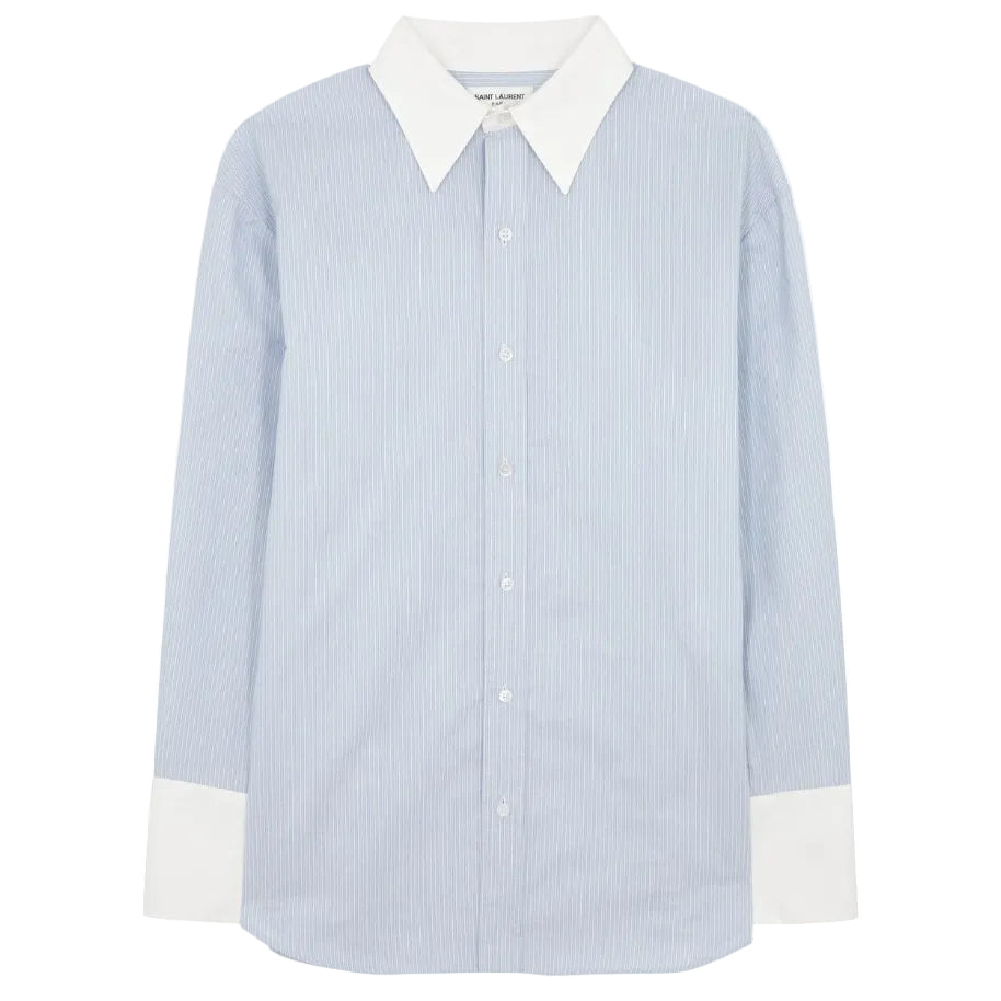 Camisa Winchester Saint Laurent Azul Listrado Tam P Br.