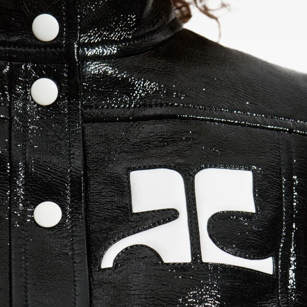 Jaqueta Cropped Reedition Courrèges Preta Tam. 32 Br