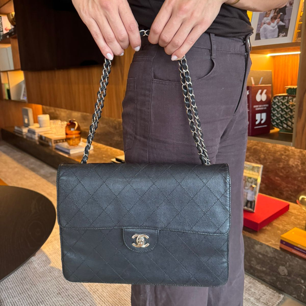Bolsa Chanel Classic Single Flap Preta