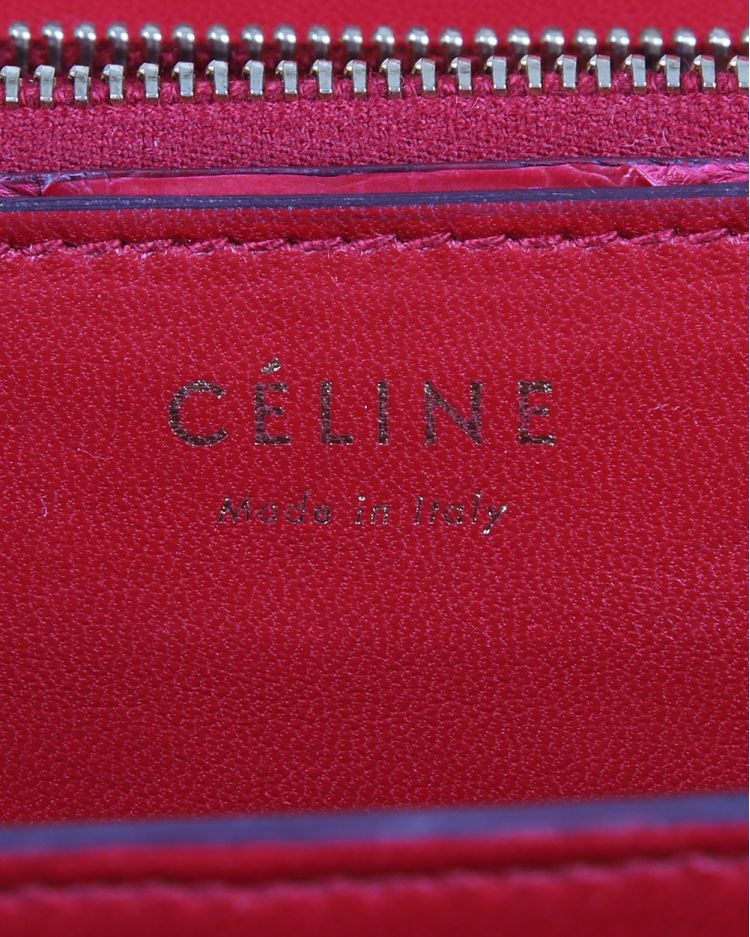 Bolsa Celine Classic Box Flap Em Python Rosa