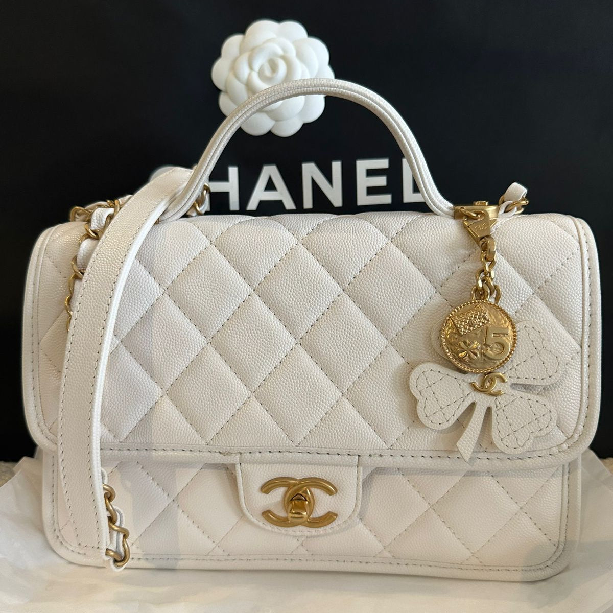Bolsa Chanel Flap Bag Branca