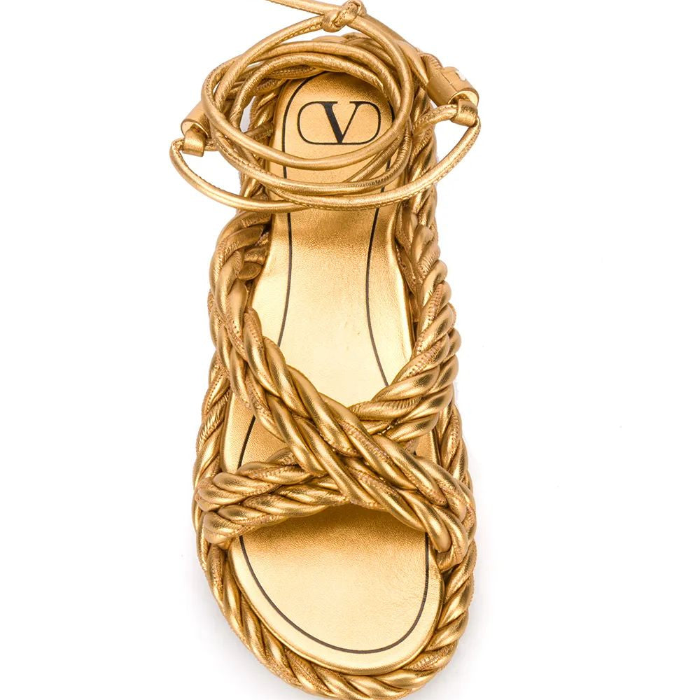 Sandália Valentino Garavani The Rope Dourada Tam. 38 Br