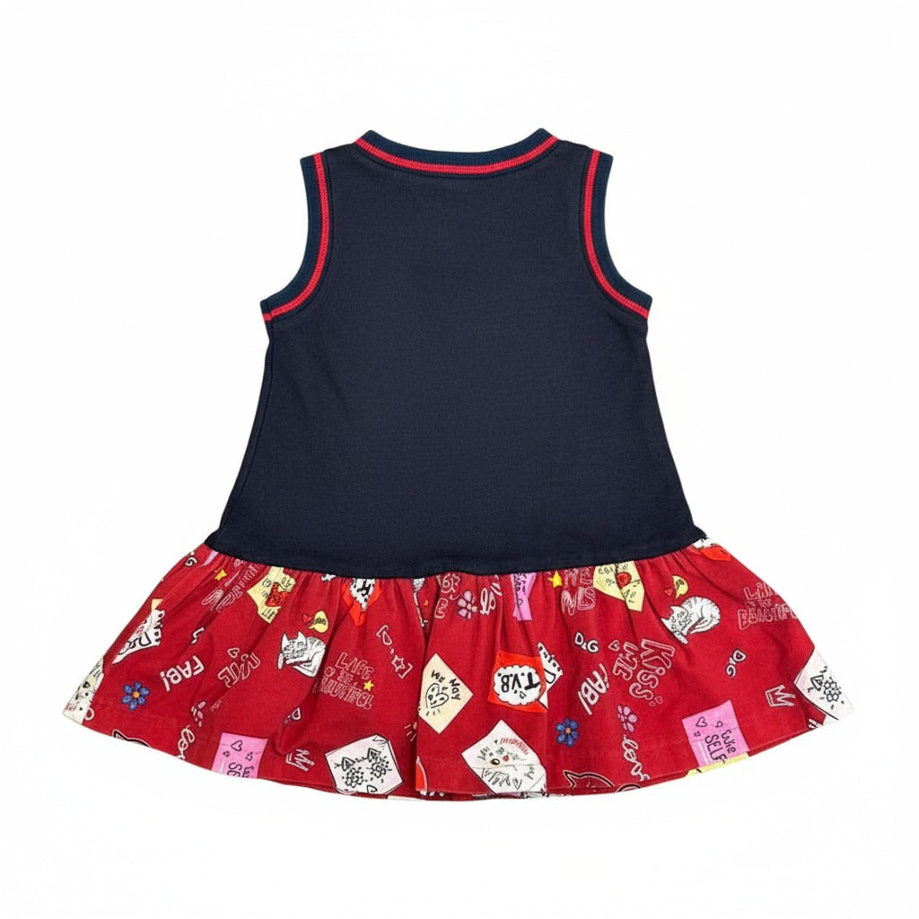 Vestido Dolce & Gabbana Azul/Vermelho Infantil Tam. 2 BR