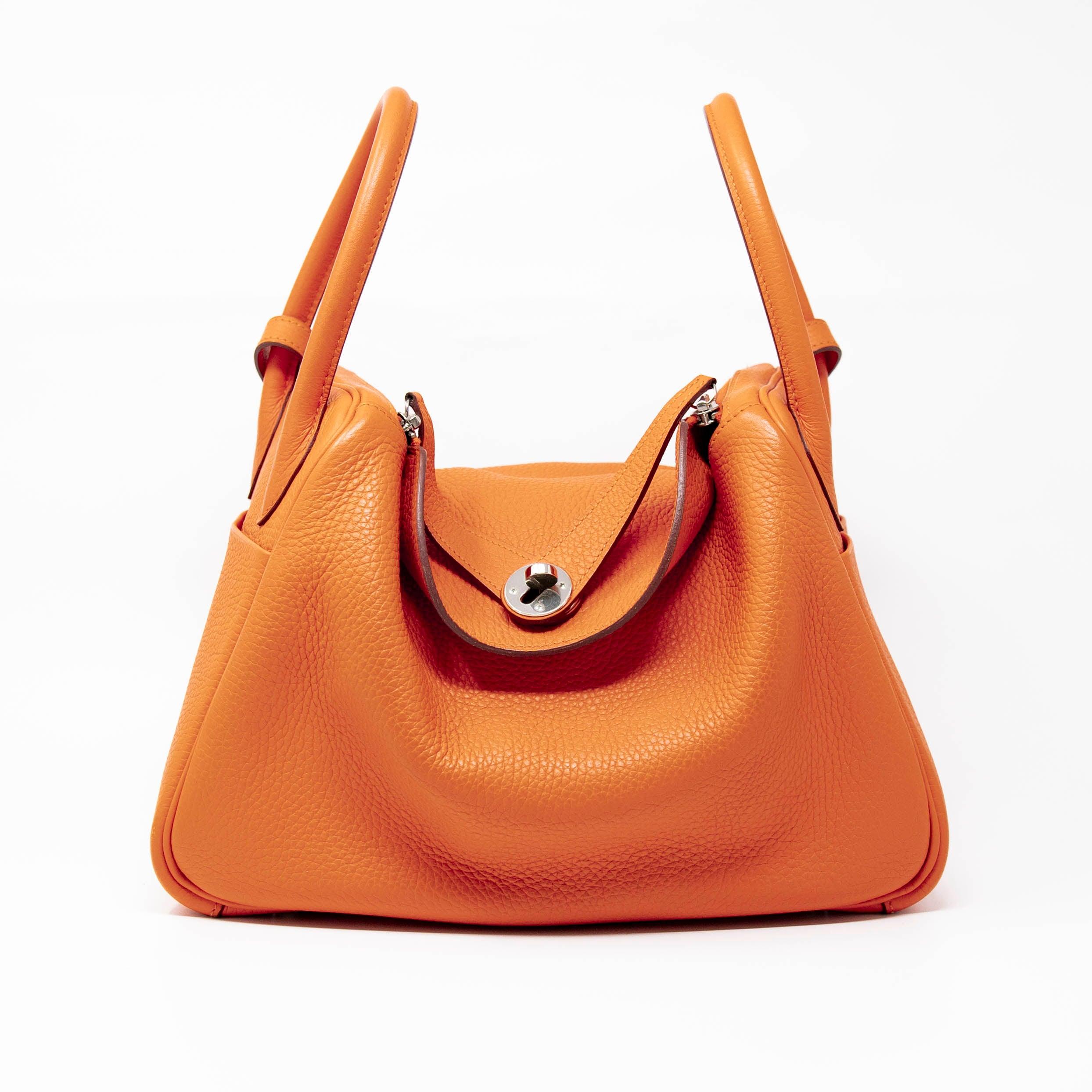 Bolsa Hermés Lindy 30 Clemence Laranja – Peguei Bode