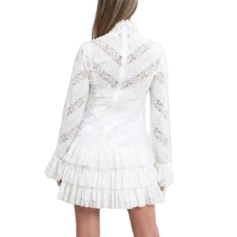 Vestido Zimmermann Curto de Renda Branco Tam 38 BR
