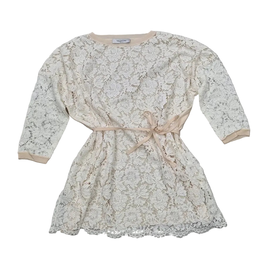 Vestido Valentino Renda Bege Tam 38 BR