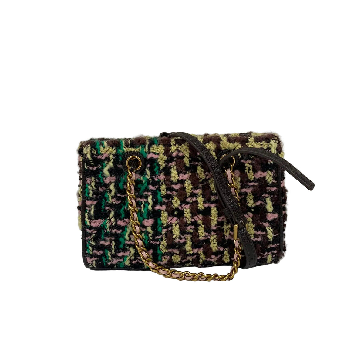 Bolsa Tory Burch Fleming Mini Soft Tweed Chain Tote