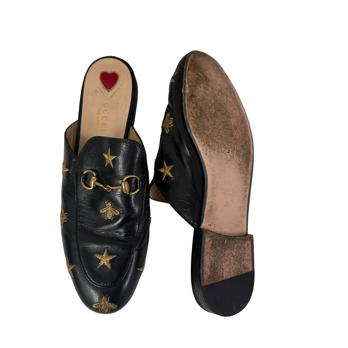 Mule Gucci Princetown Abelhas Preto Tam 37 BR