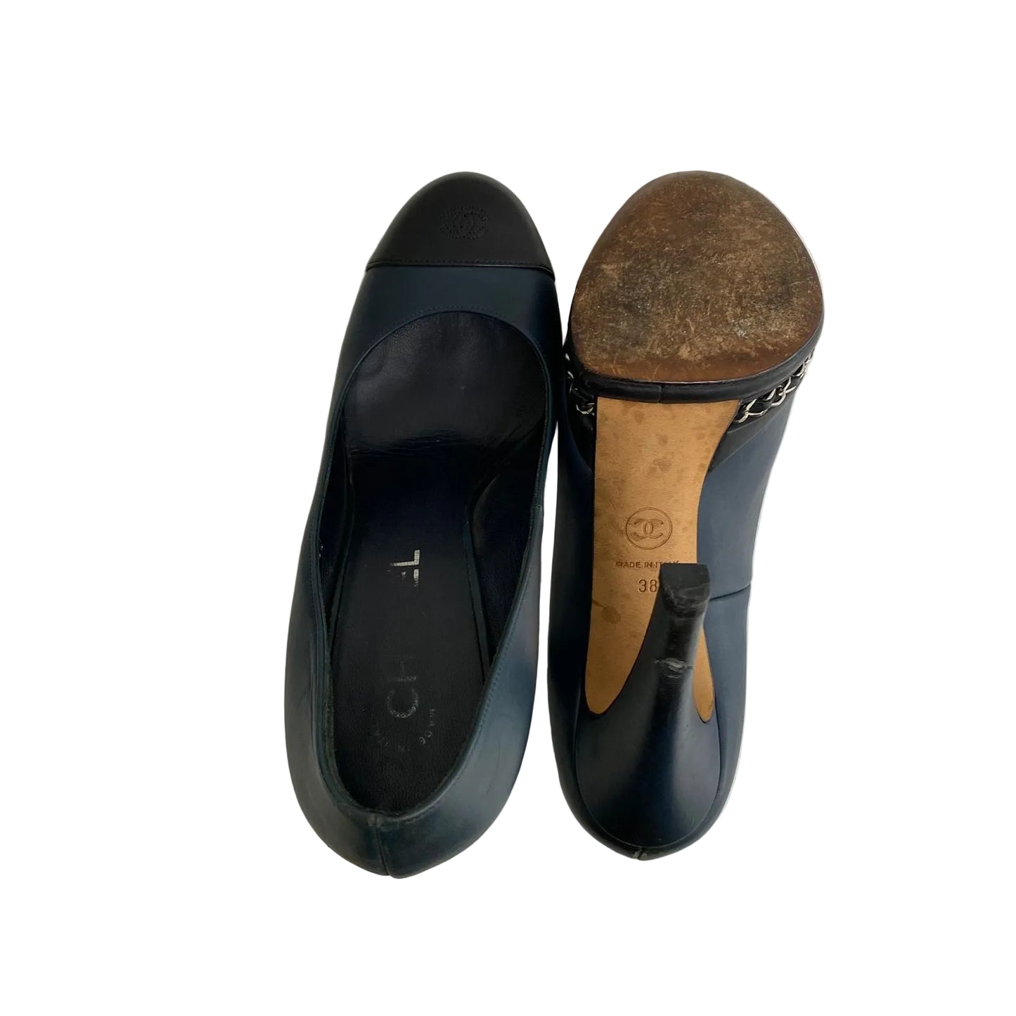 Sapato Chanel Azul Marinho Tam 36 Br