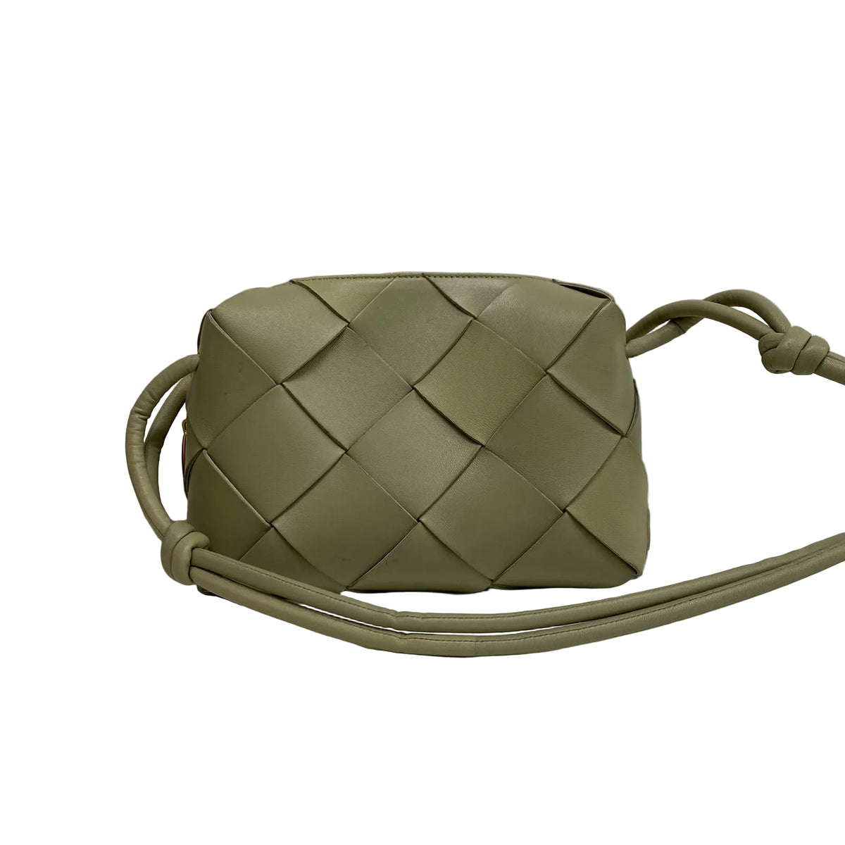 Bolsa Bottega Veneta Lambskin Maxi Intrecciato Cassette Verde