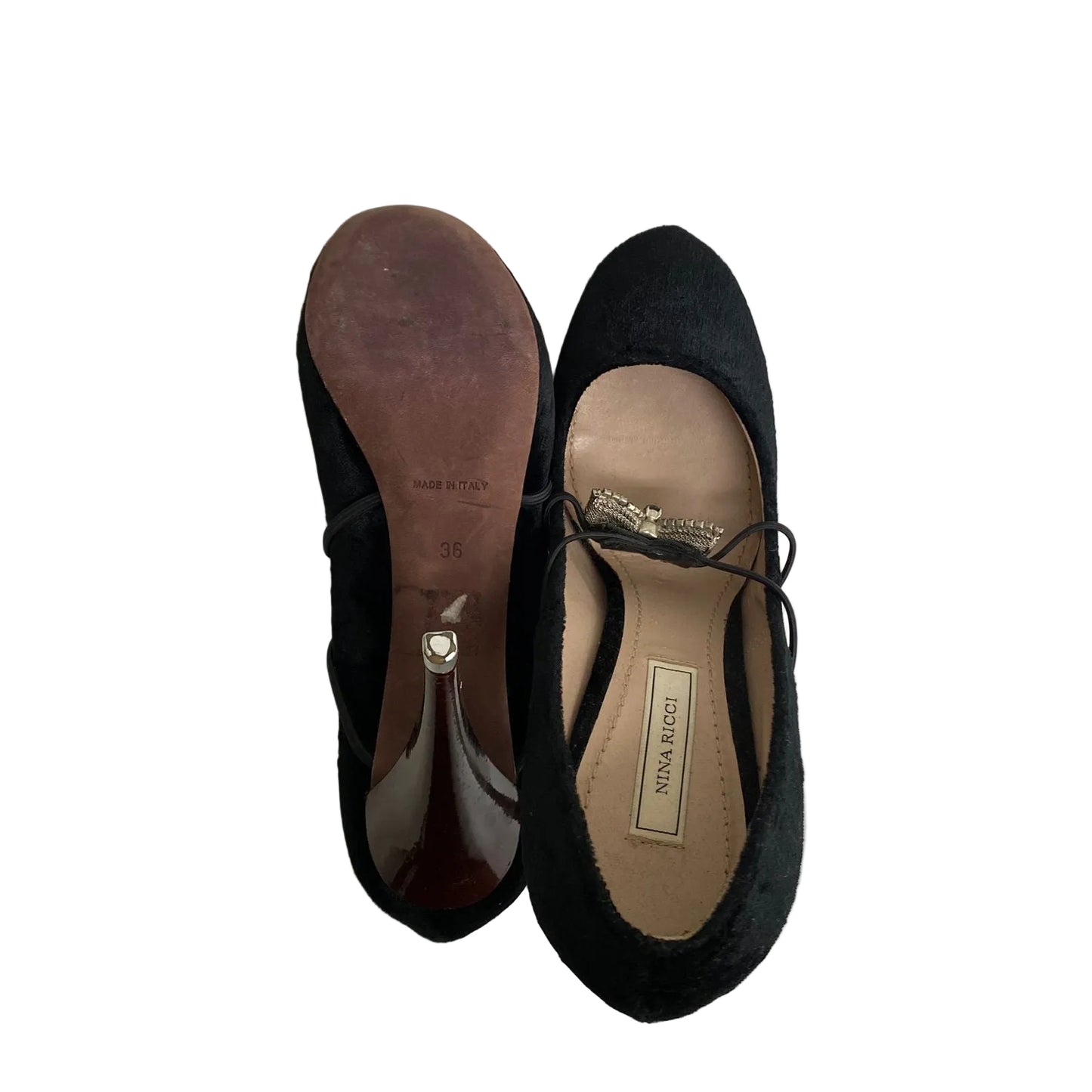 Sapato Nina Ricci Preto Veludo Tam 34 Br