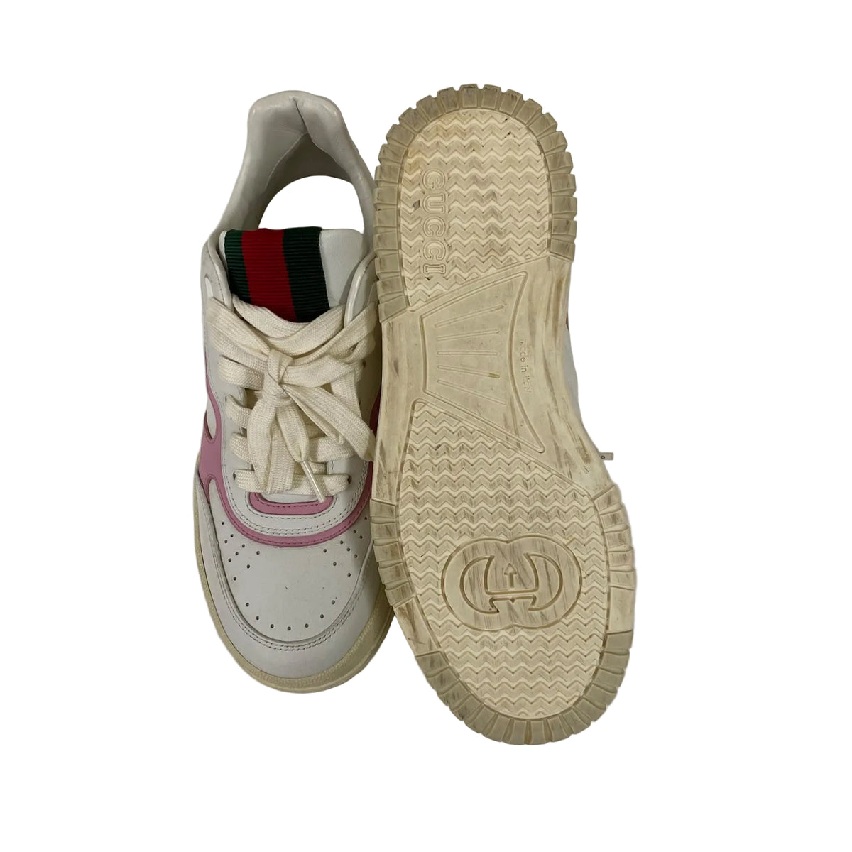 Tenis Gucci Re-Web Low Top Branco e Rosa Tam 36 BR