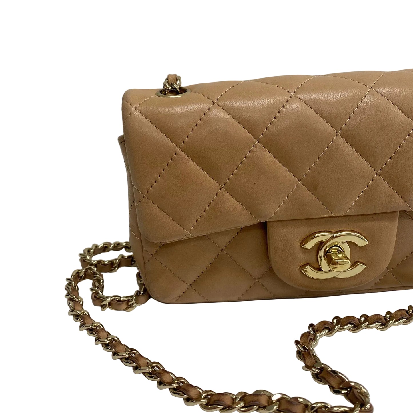 Bolsa Chanel Mini Rectangular Flap Bege