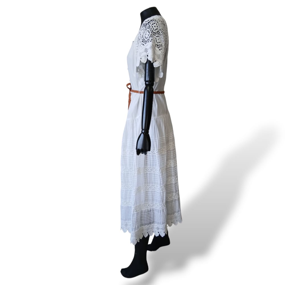 Vestido Zimmerman Branco Bordado Tam 34 Br