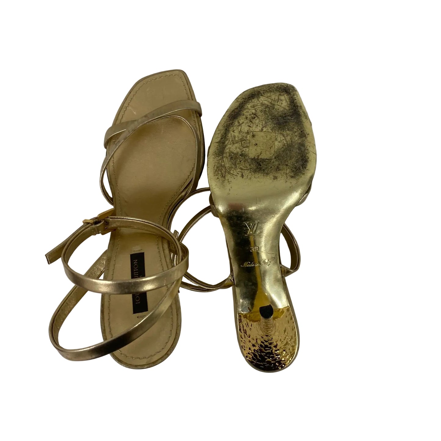 Sandália Louis Vuitton Dourada Tam 37 BR