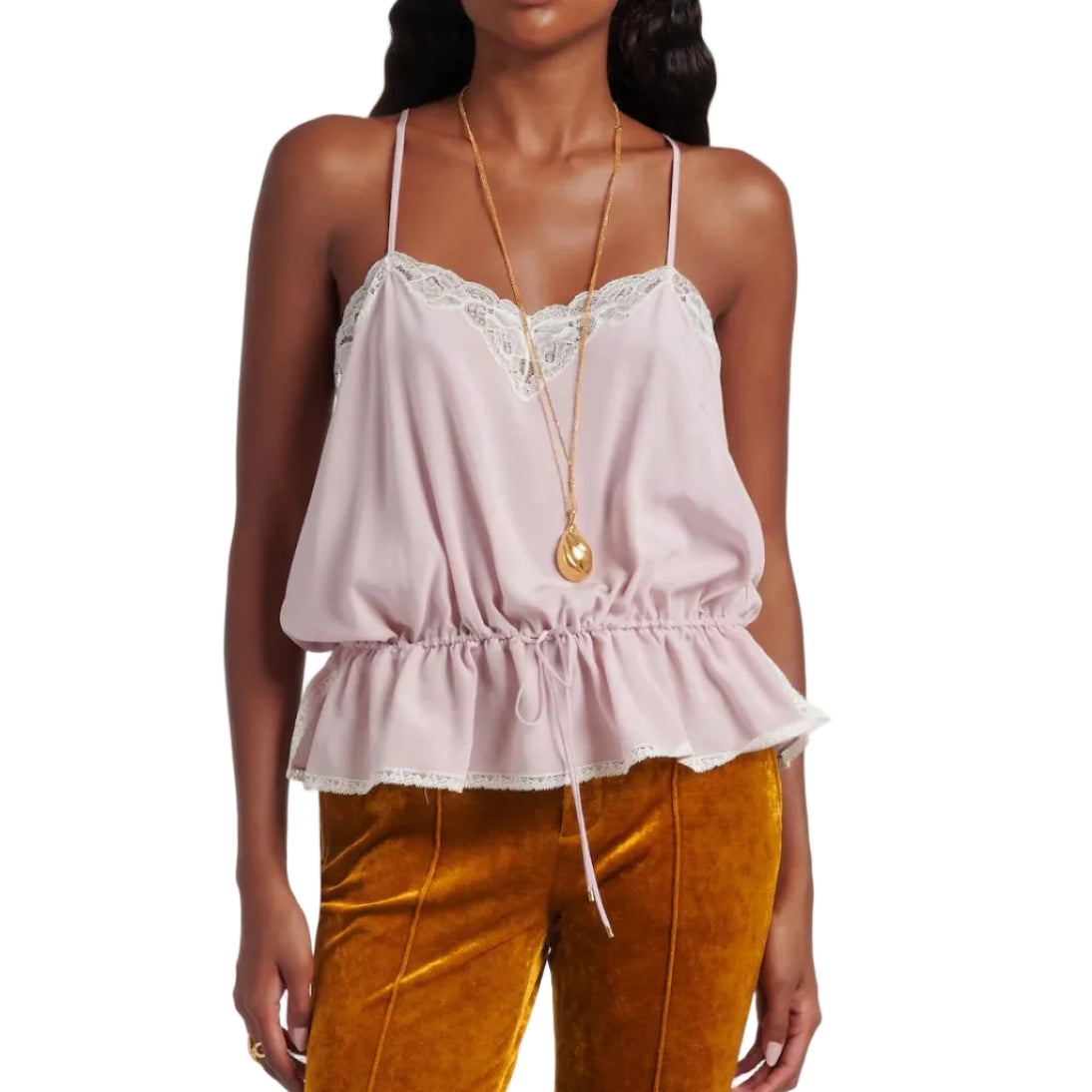 Blusa Chloé Rosa Com Renda Tam 36 BR