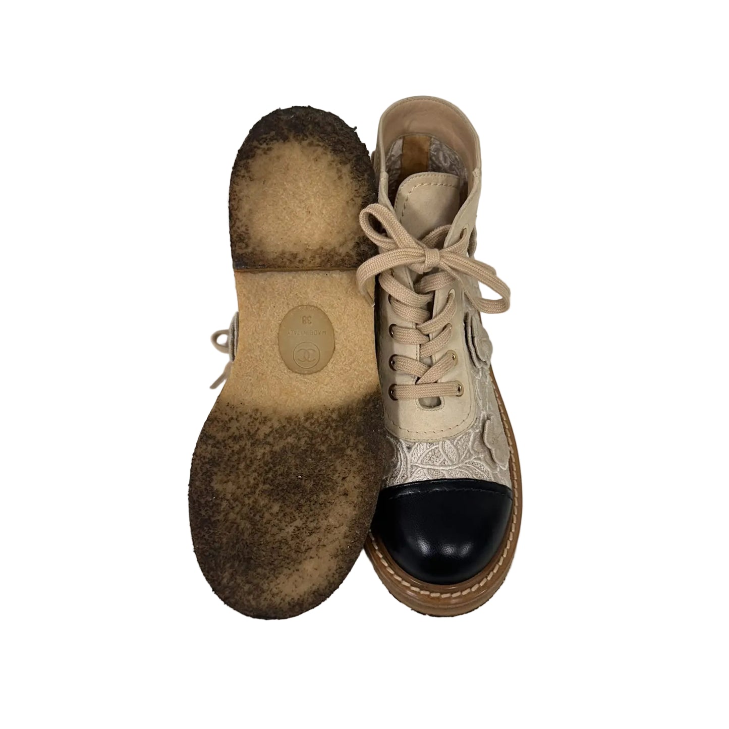 Bota Chanel Camellia Tam 36 Br