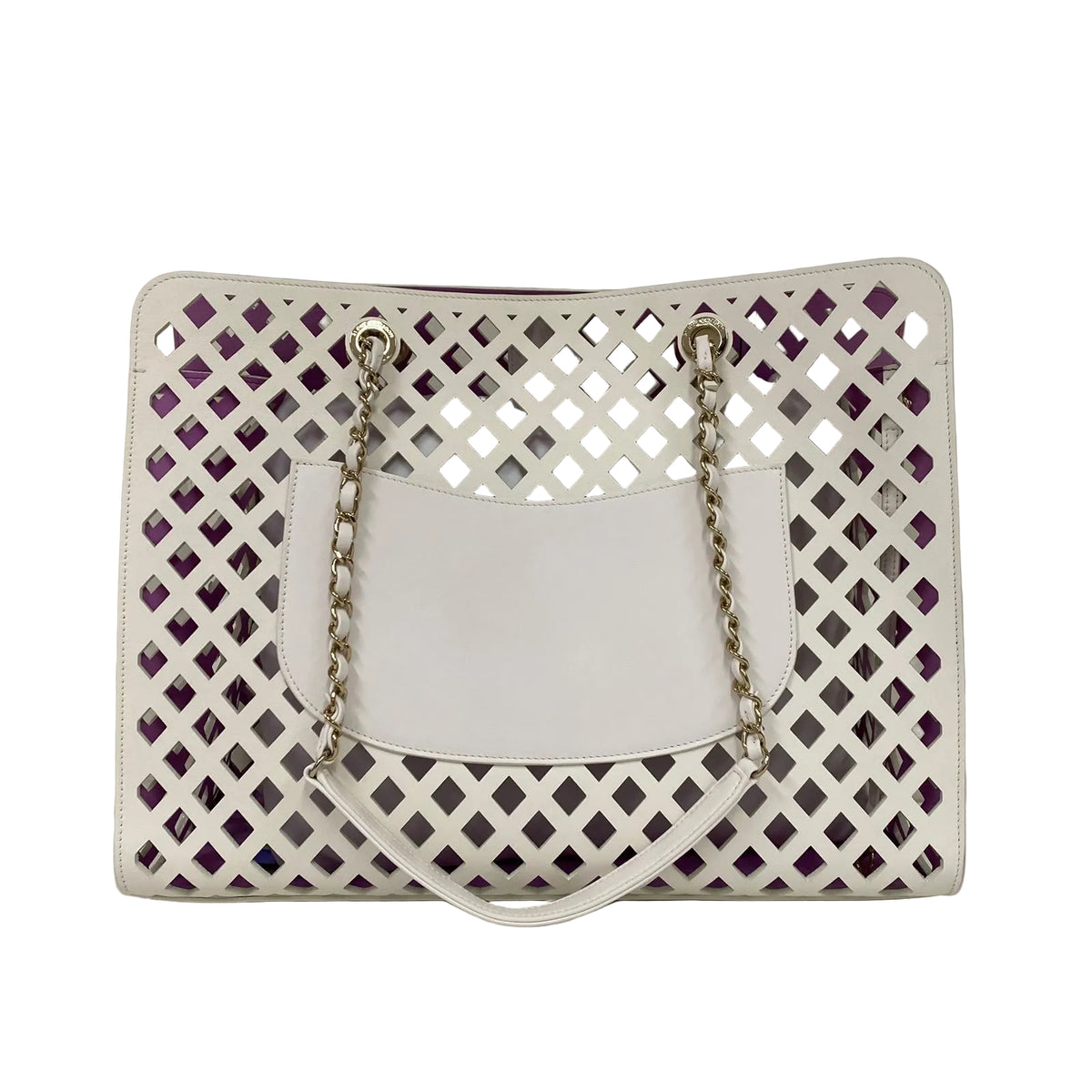 Bolsa Chanel See Through Shopping Tote Branca