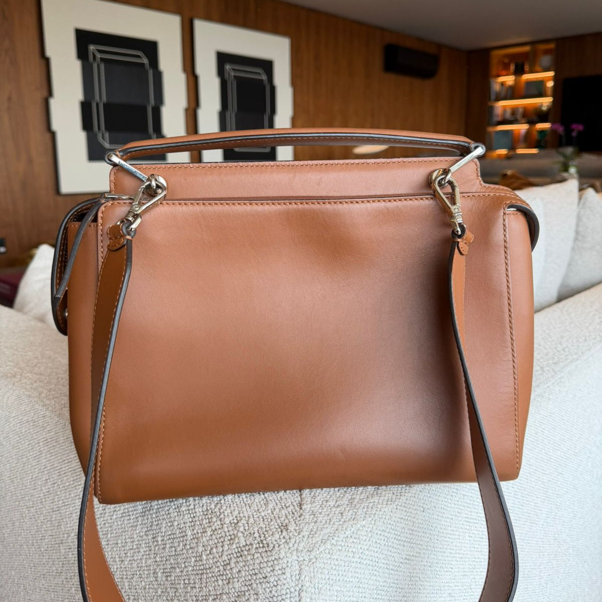 Bolsa Fendi Dotcom Marrom