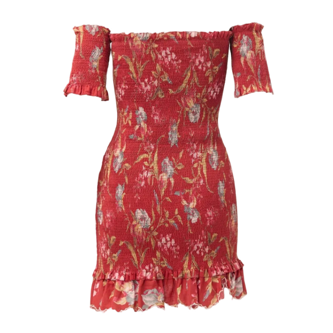 Vestido Zimmermann Floral Vermelho Tam 40 BR