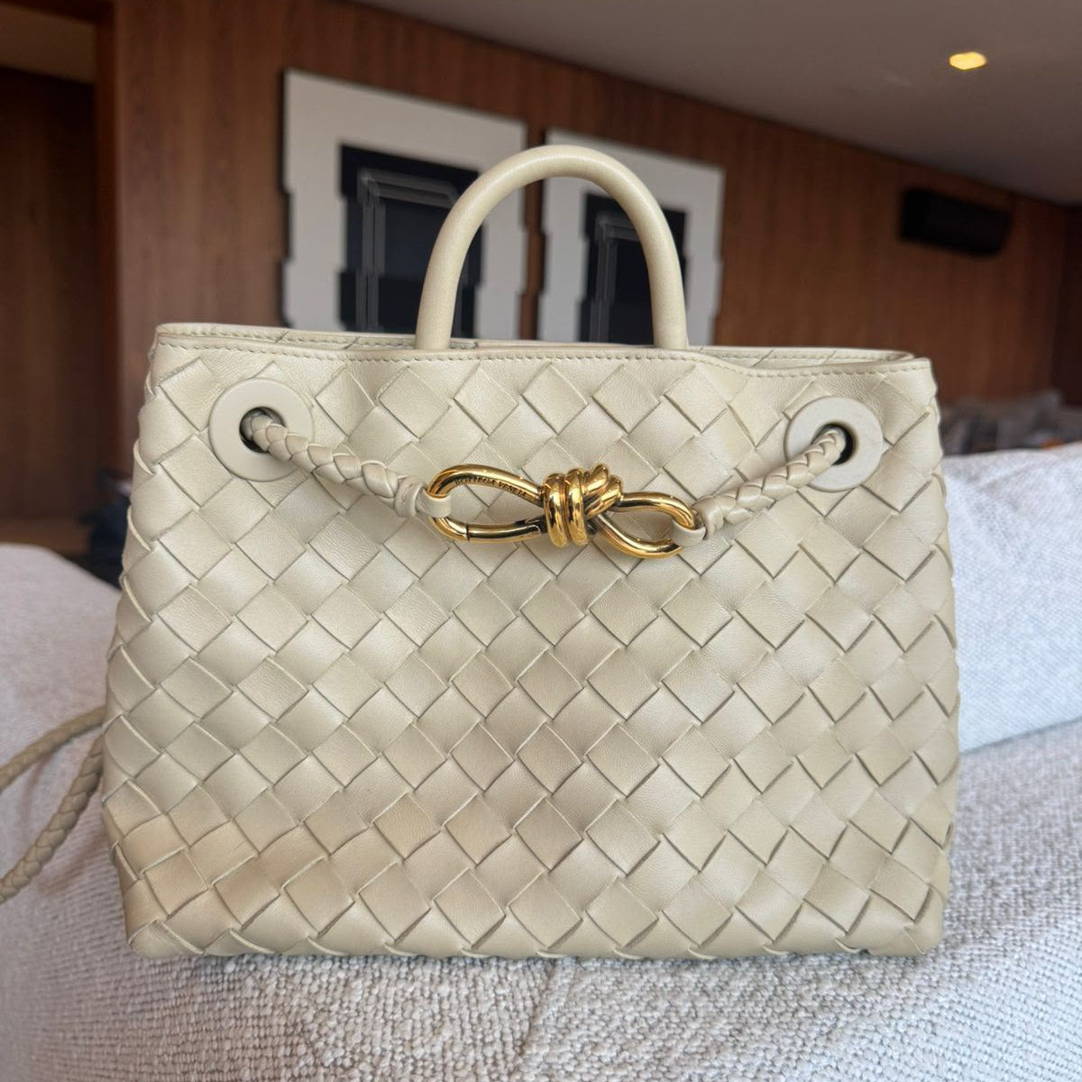 Bolsa Bottega Veneta Andiamo Small Sea Salt