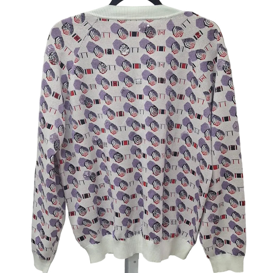Cardigan Chanel Cotton Roxo Tam 40 BR