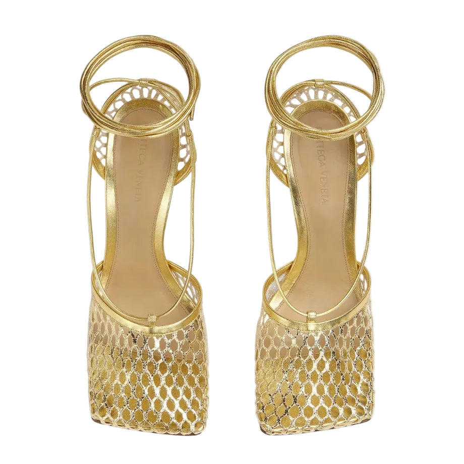 Sandalia Bottega Veneta Rede Dourada Tam 37 Br