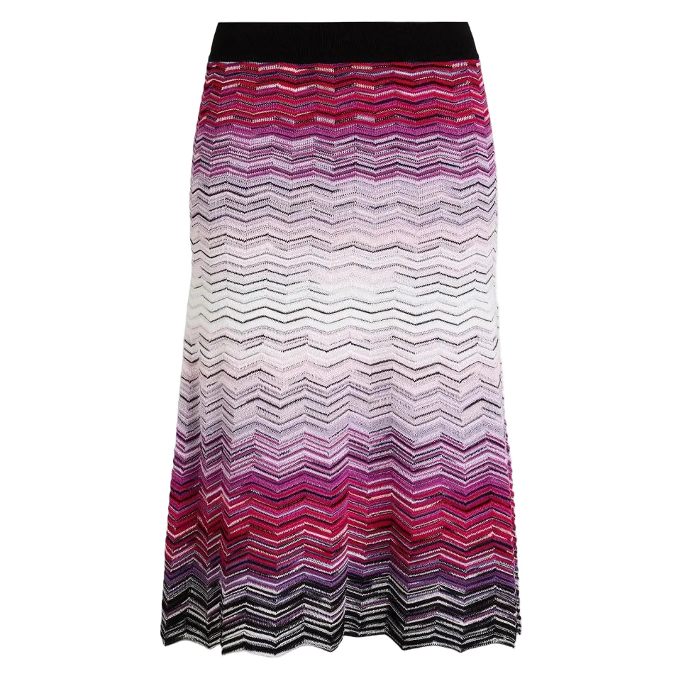 Saia Missoni Estampa Zig Zag Rosa e Roxo Tam 42 Br