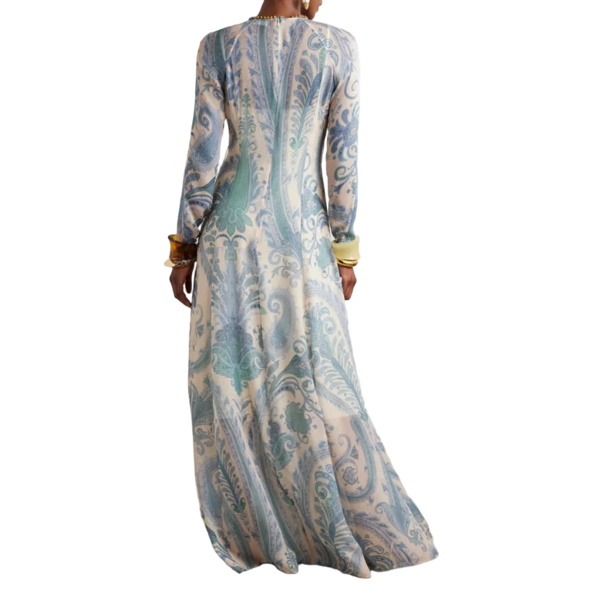 Vestido Zimmermann Longo Estampado Azul Tam 36 Br