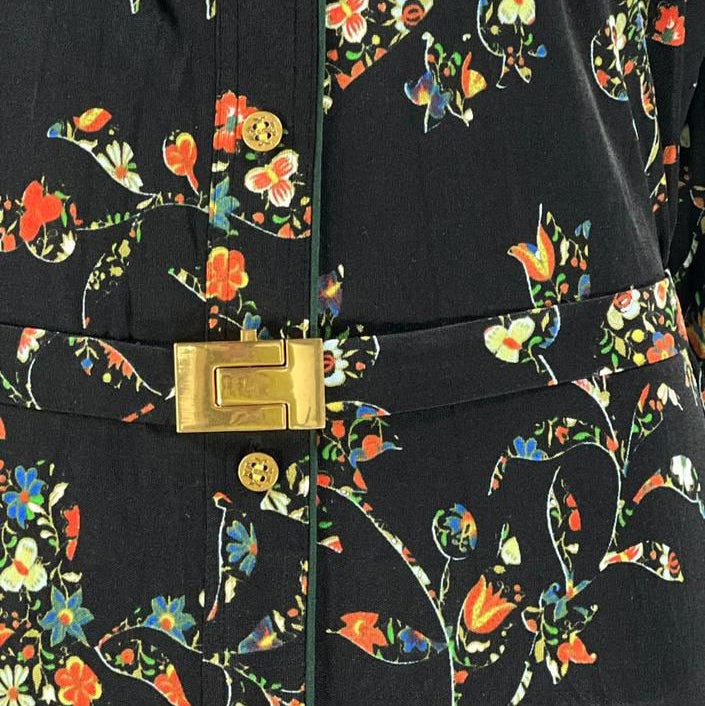 Vestido Tory Burch Preto Estampado Tam G BR