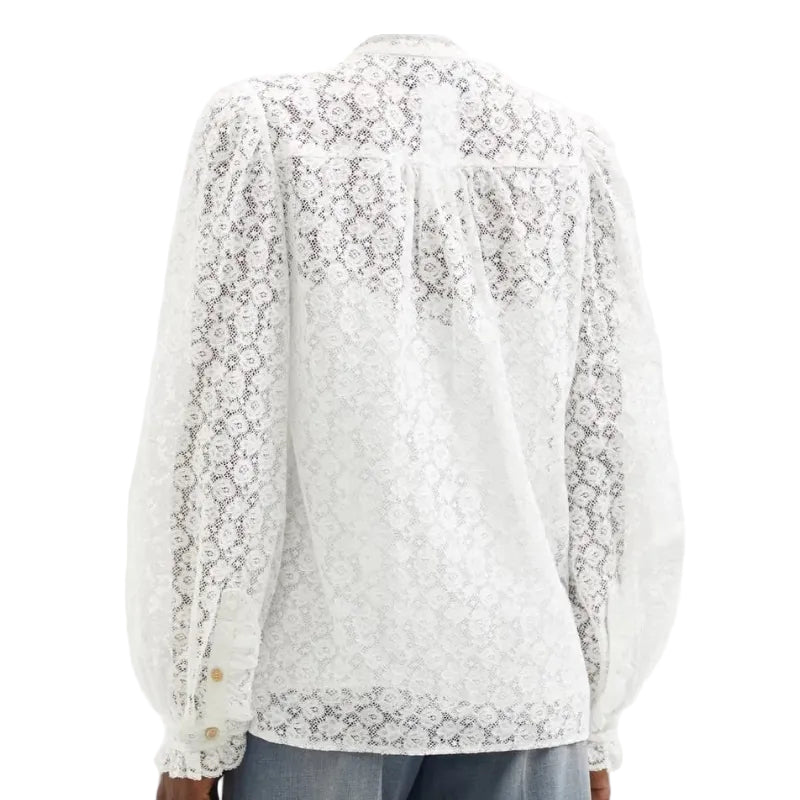 Blusa Gucci Branco Babados Tam 36 Br