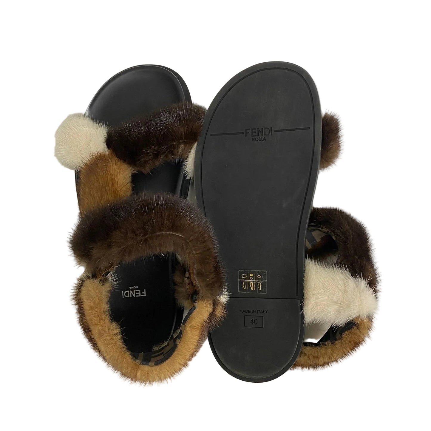 Rasteira Fendi Pelugem Marrom Tam 38 Br