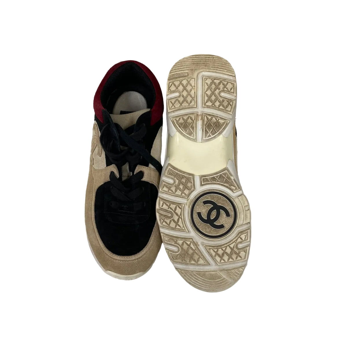 Tenis Chanel Bege e Vermelho Tam 37 BR