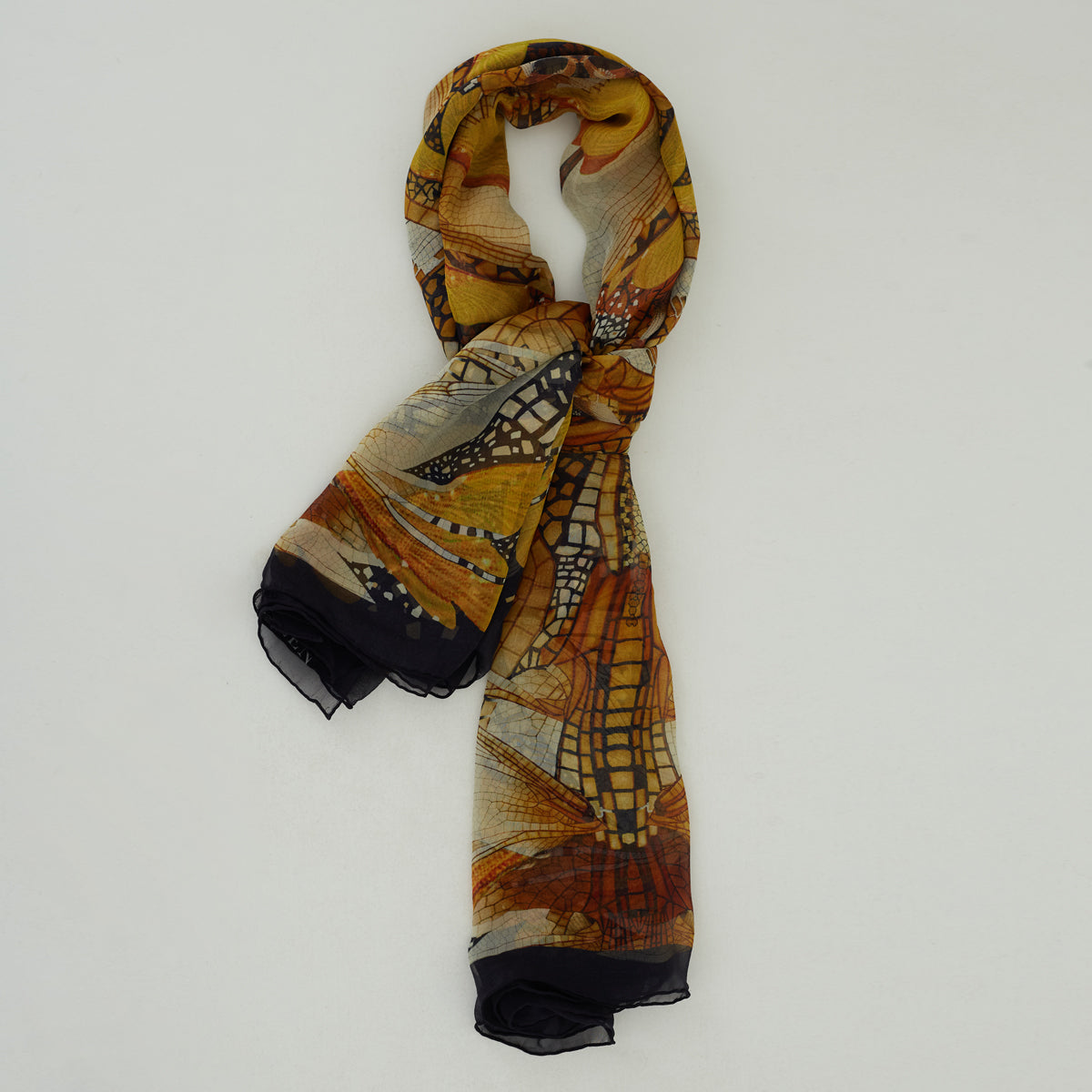 Lenço Alexander Mcqueen Estampado Caveira e Libélula