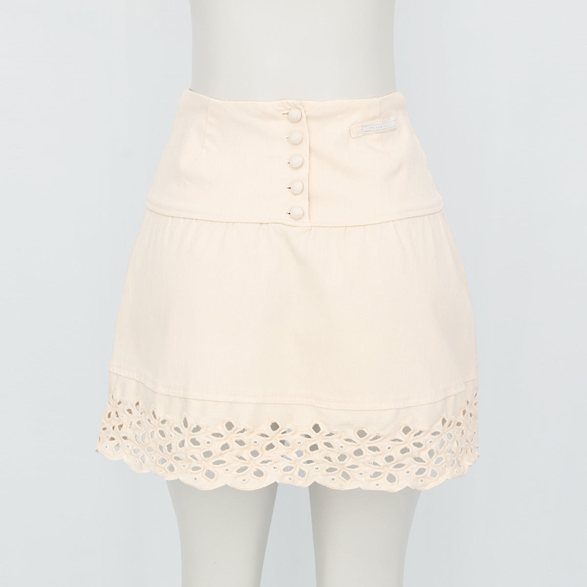 Saia Prada Renda Bege Tam. 38