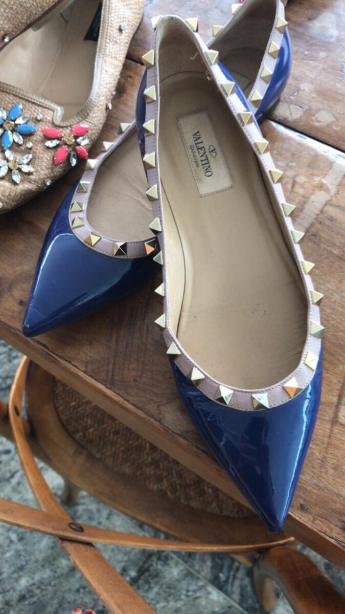 Sapatilha Valentino azul, sola 38