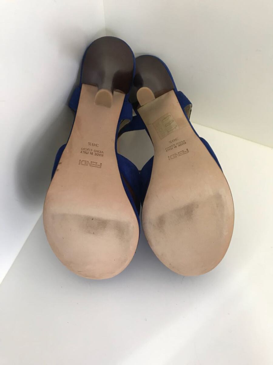 Sandalia Fendi azul com marrom, sola 38.5