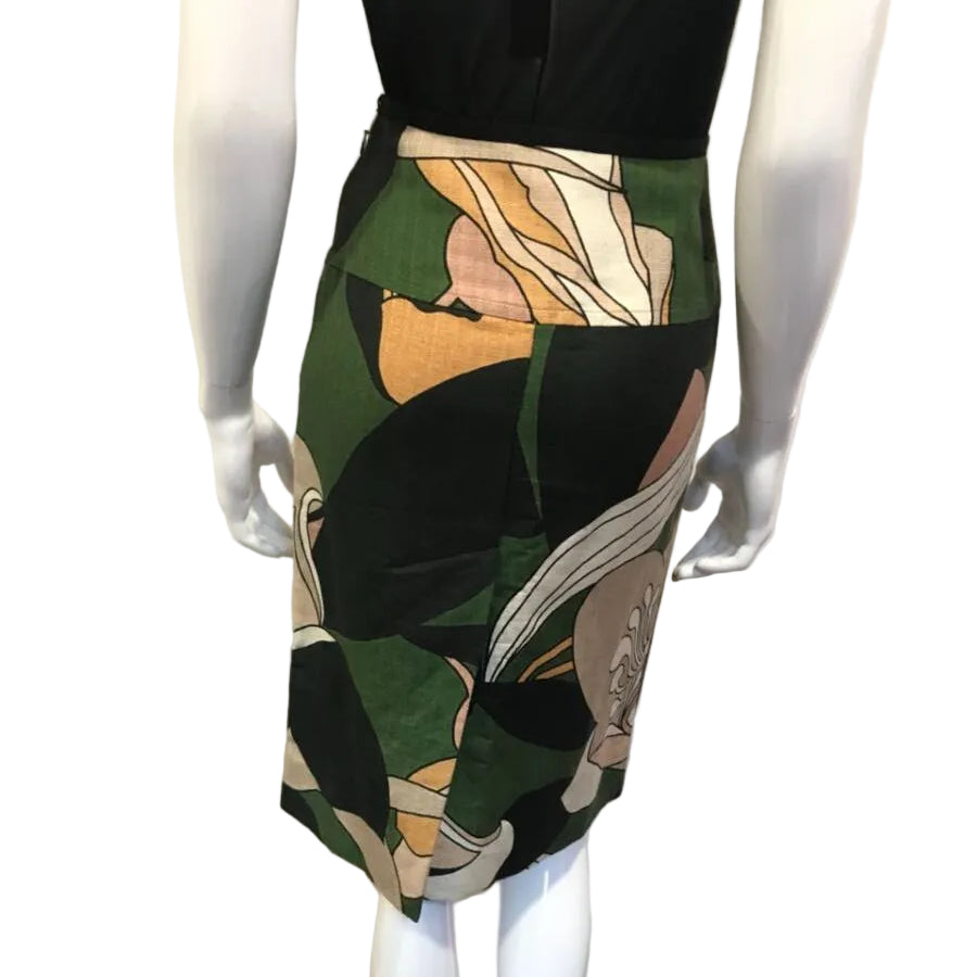 Saia Marni Verde Estampada Tam 34 Br