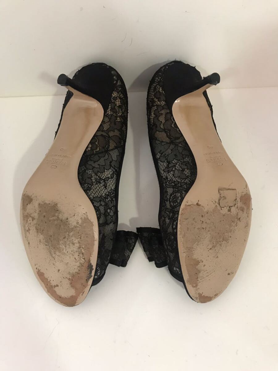 Sandalia valentino preta de renda, sola 40!