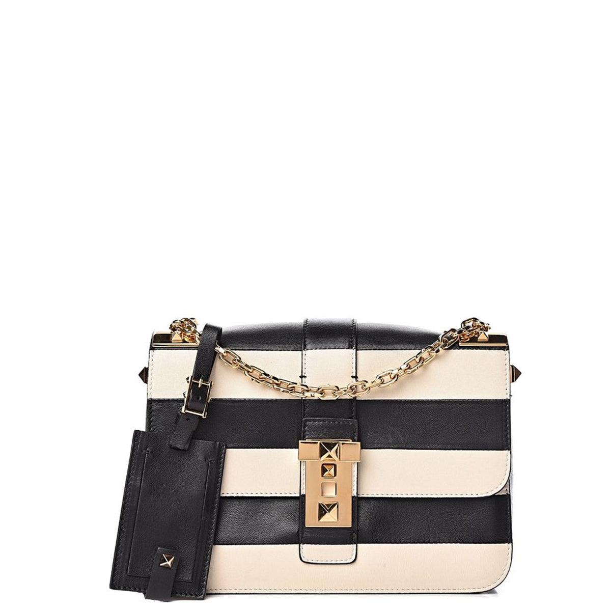 Bolsa Valentino Monochrome Flap Rockstud Bicolor Media