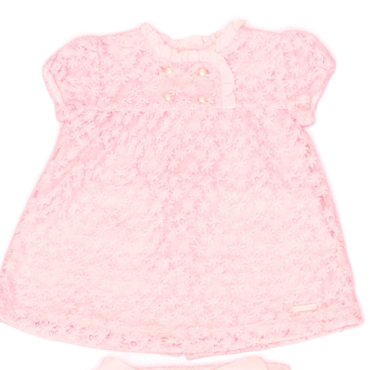 Conjuntinho Vestido pili carrera rosa Tam. 3 meses
