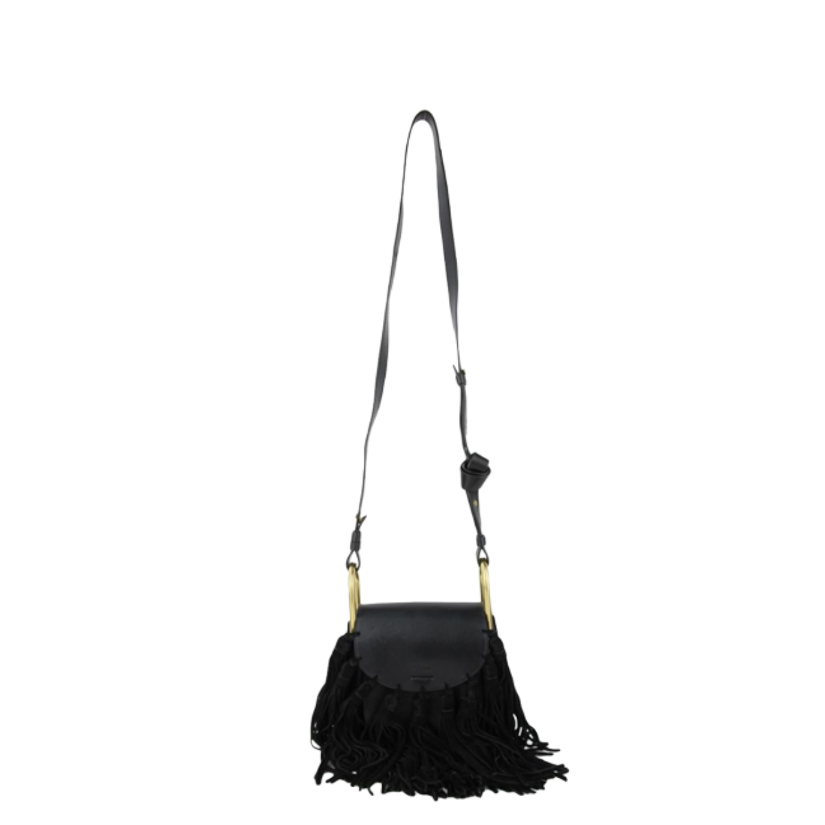 Bolsa Chloé Houdon Preta c/ Franjas Pequena