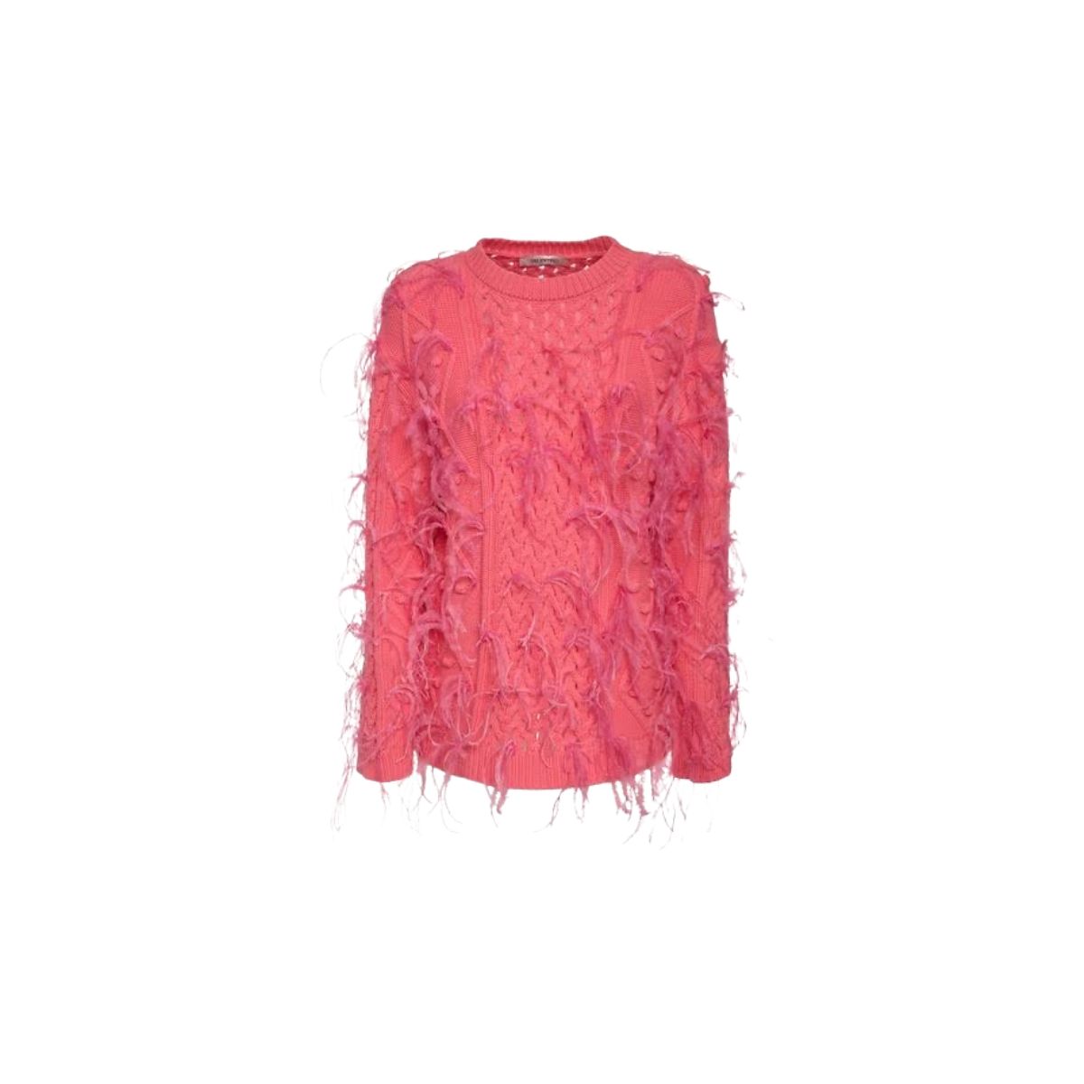 Suéter Valentino Rosa com Plumas Tam. M