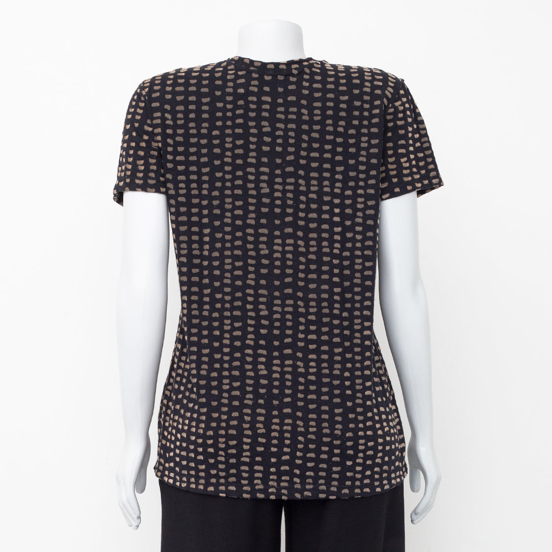 Blusa Paula Raia Preto e Bege Tam. P