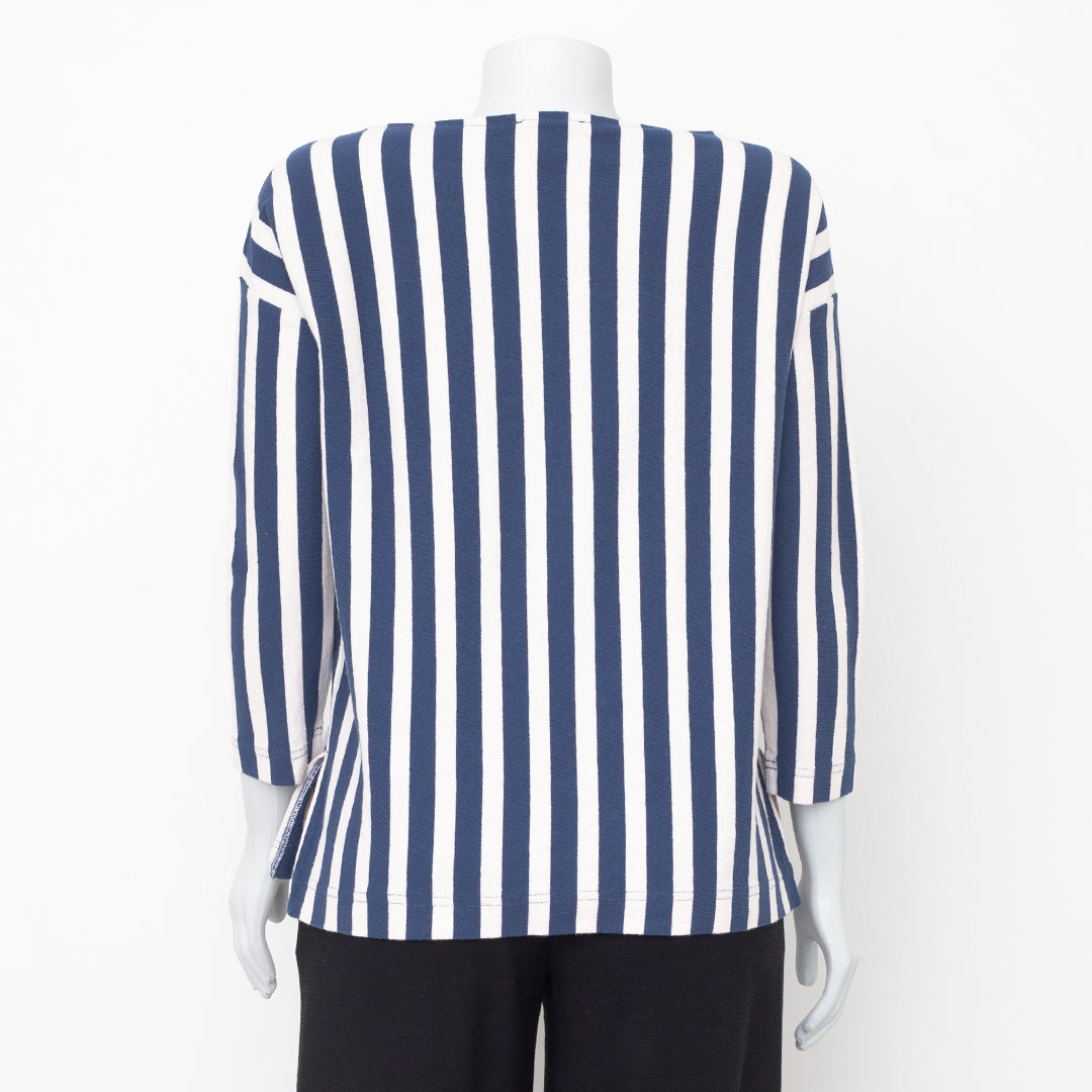 Blusa J. Crew Listrada Branca e Azul Tam. XS