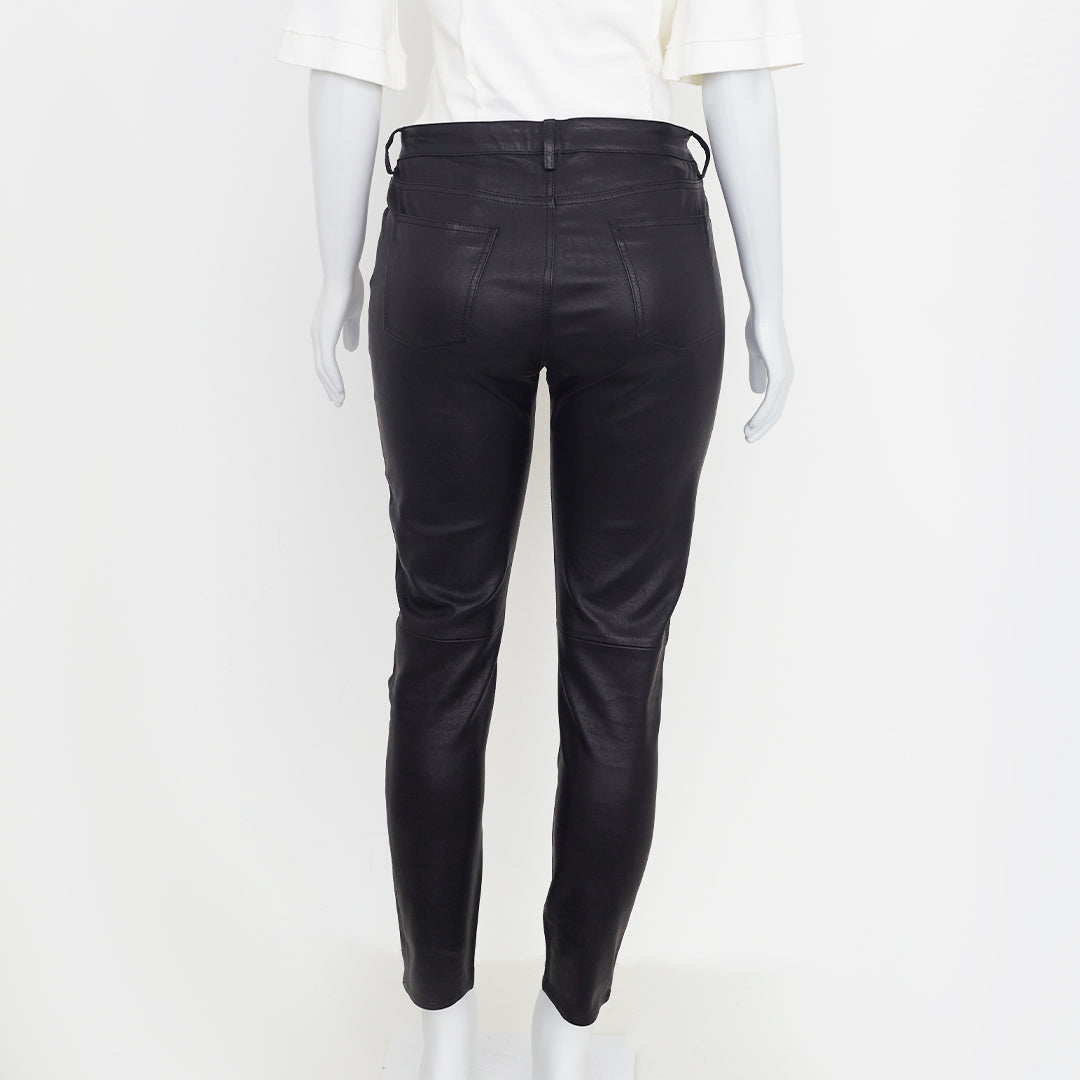 Calça Acne Studios de Couro Preto Tam. 40